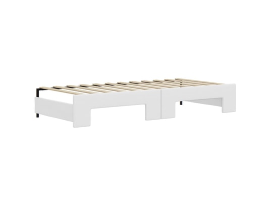 VIDAXL - Lit de jour et lit gigogne et matelas blanc 90x200cm similic...