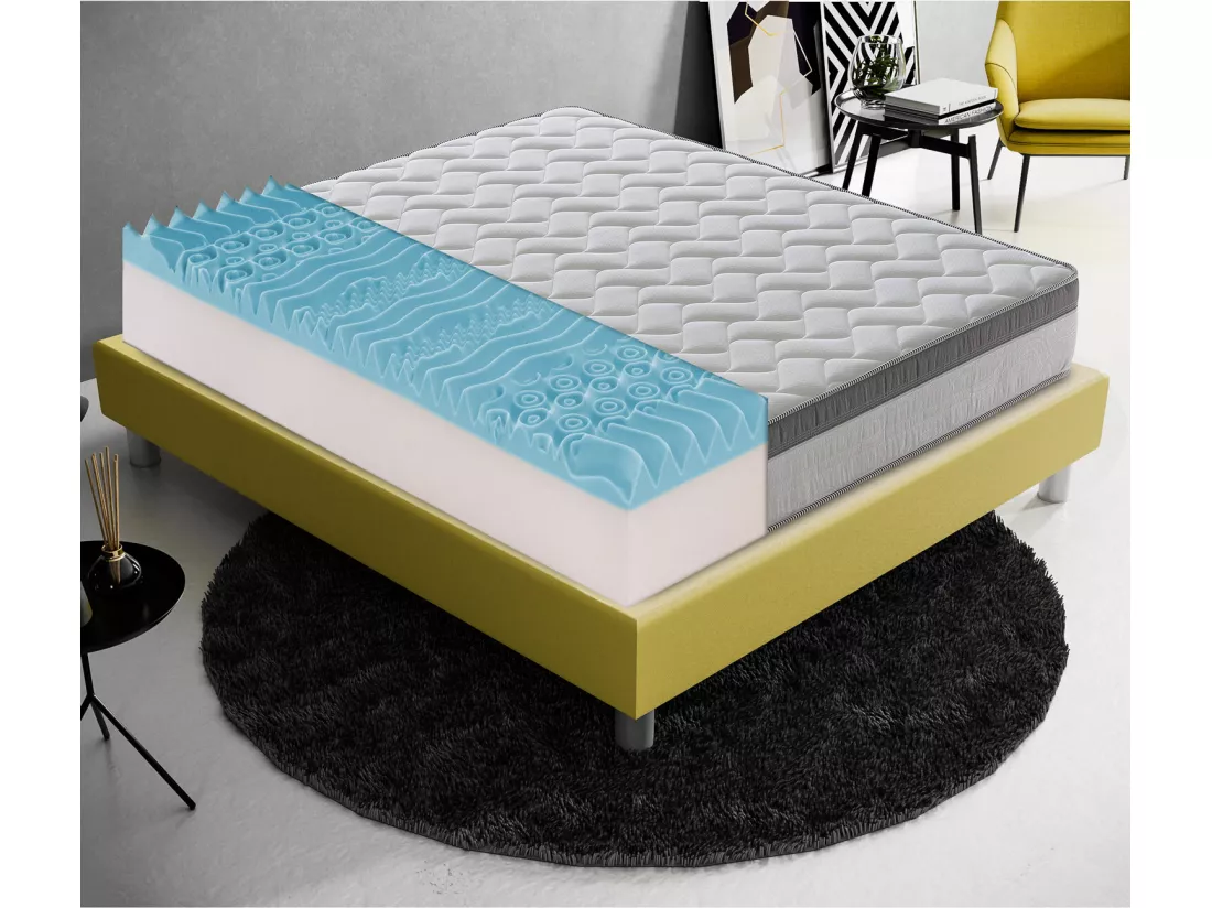 Matelas mémoire de forme à 9 zones différenciées 26cm de hauteur modèle Plus 160x200 cm