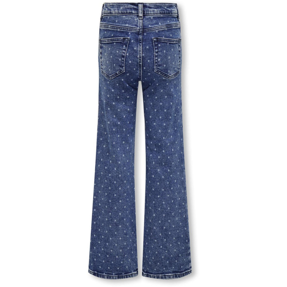 Køb kids ONLY Medium Blue Denim Dot Juicy Life Dot Print Wide Denim Jeans