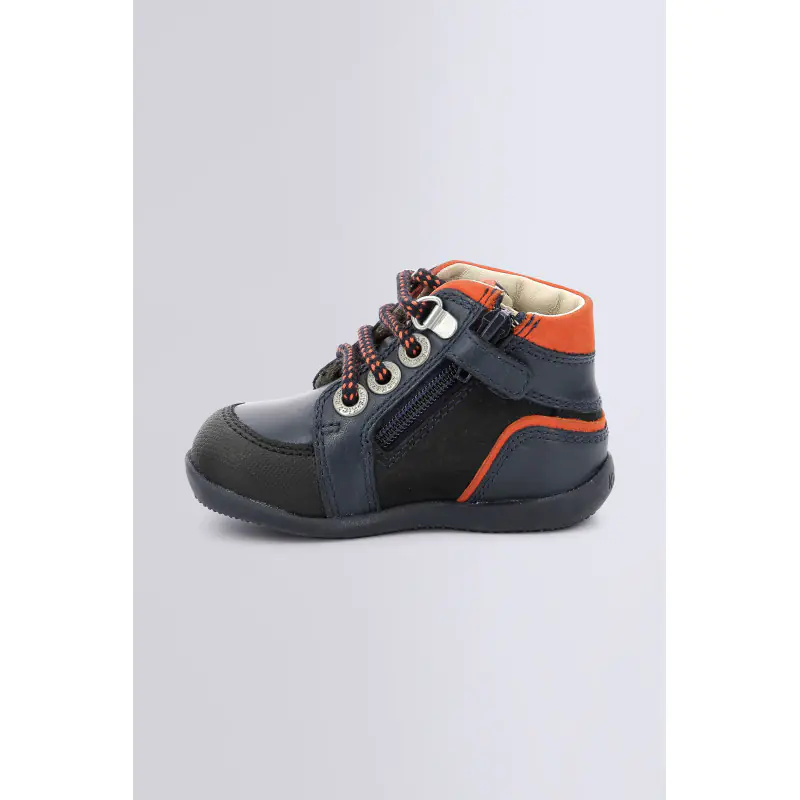 BINS MOUNTAIN MARINE ORANGE BOTTILLONS Cuir Garçon