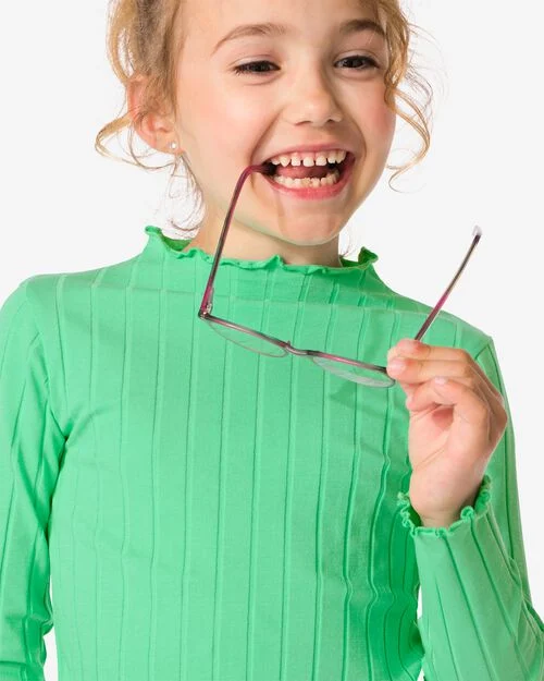 t-shirt enfant avec côtes vert