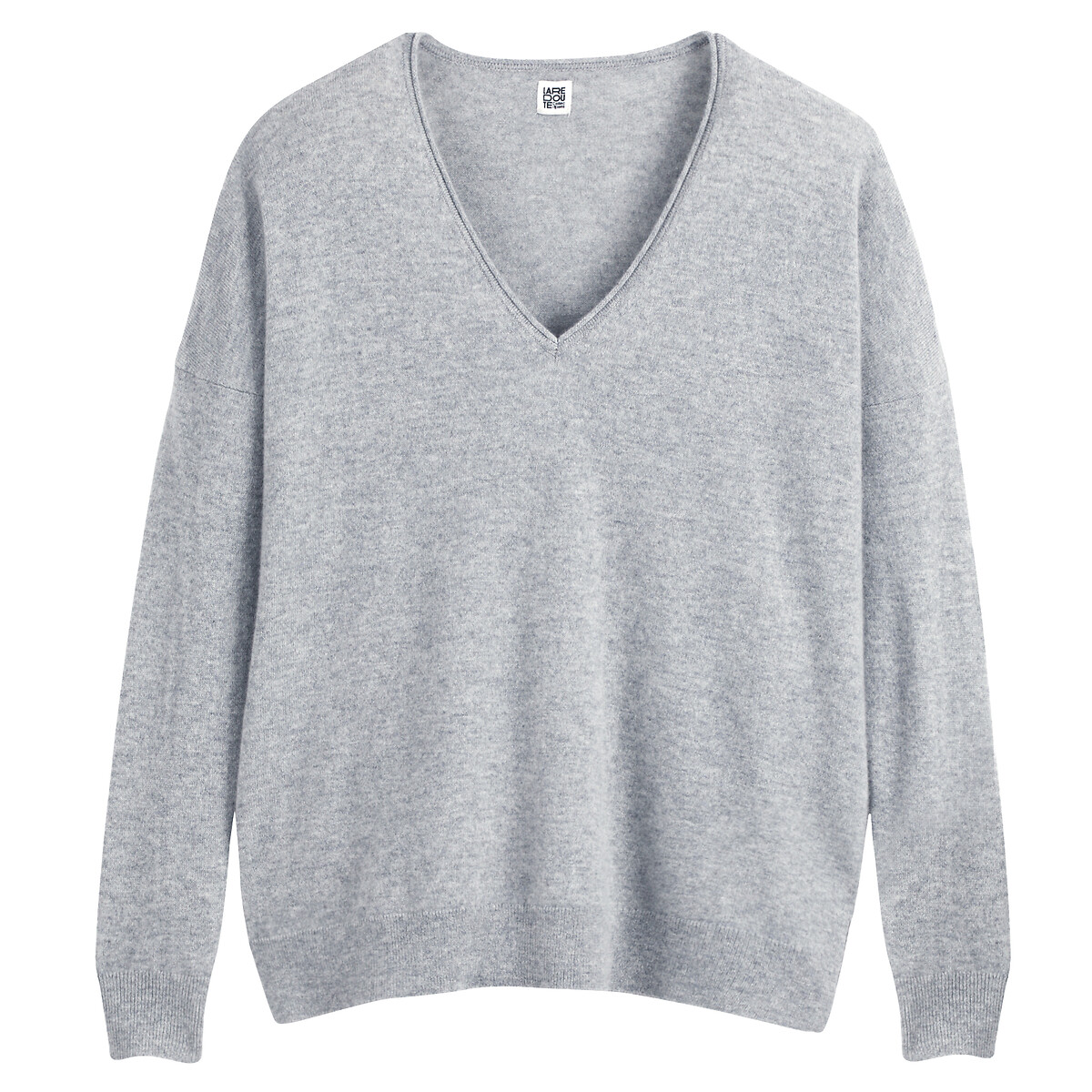 COLEÇÕES LA REDOUTE<br>Suéter de cashmere, decote em V, modelagem ampla