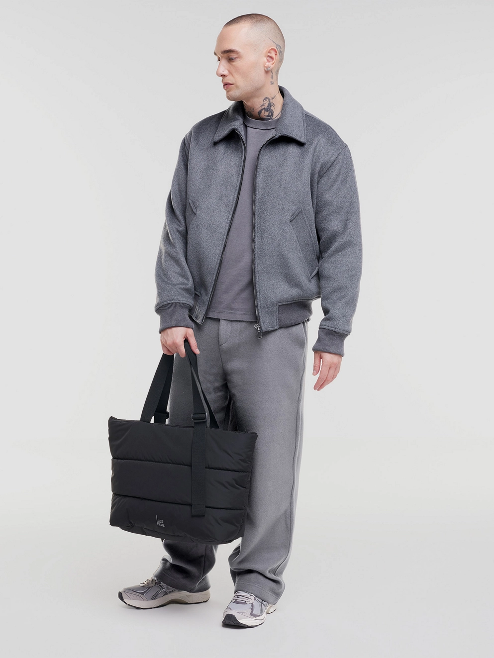 Got Bag Puffer Tote Medium Bag black monochrome