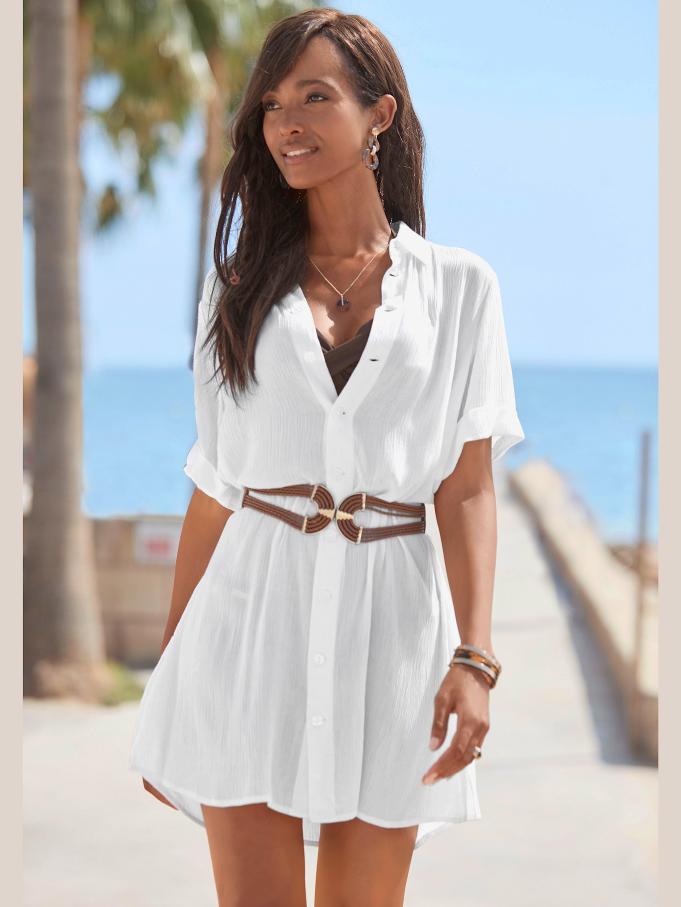 Chemisier long col chemisier tendance