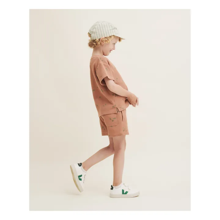 garbo&friends T-Shirt Gaufré Fleuri | Terracotta