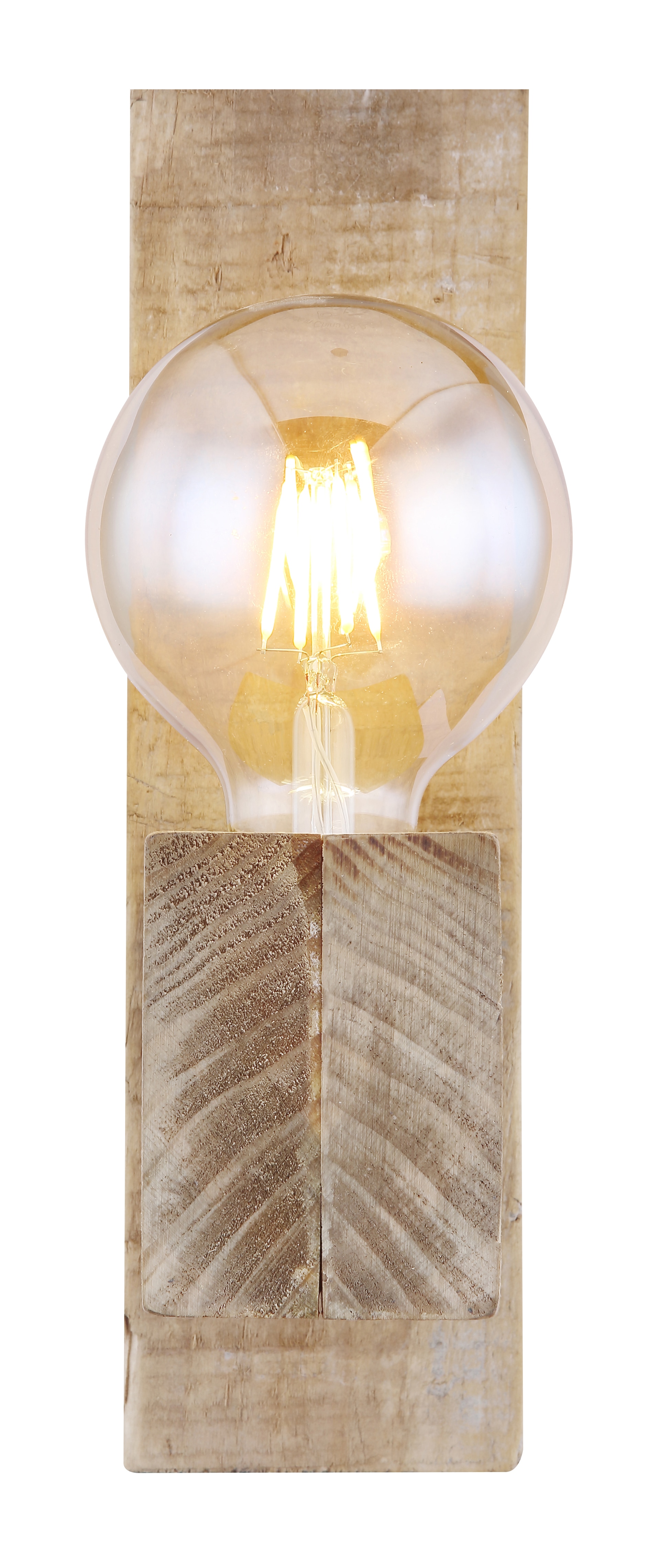 GLOBO Retrofit Wandleuchte ADALIE Holz naturfarbig