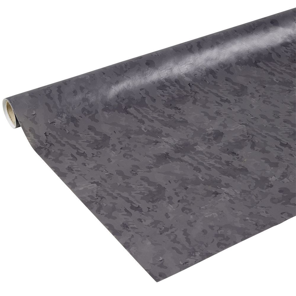 Nappe rectangulaire toile cirée effet ardoise noir 140x250 cm