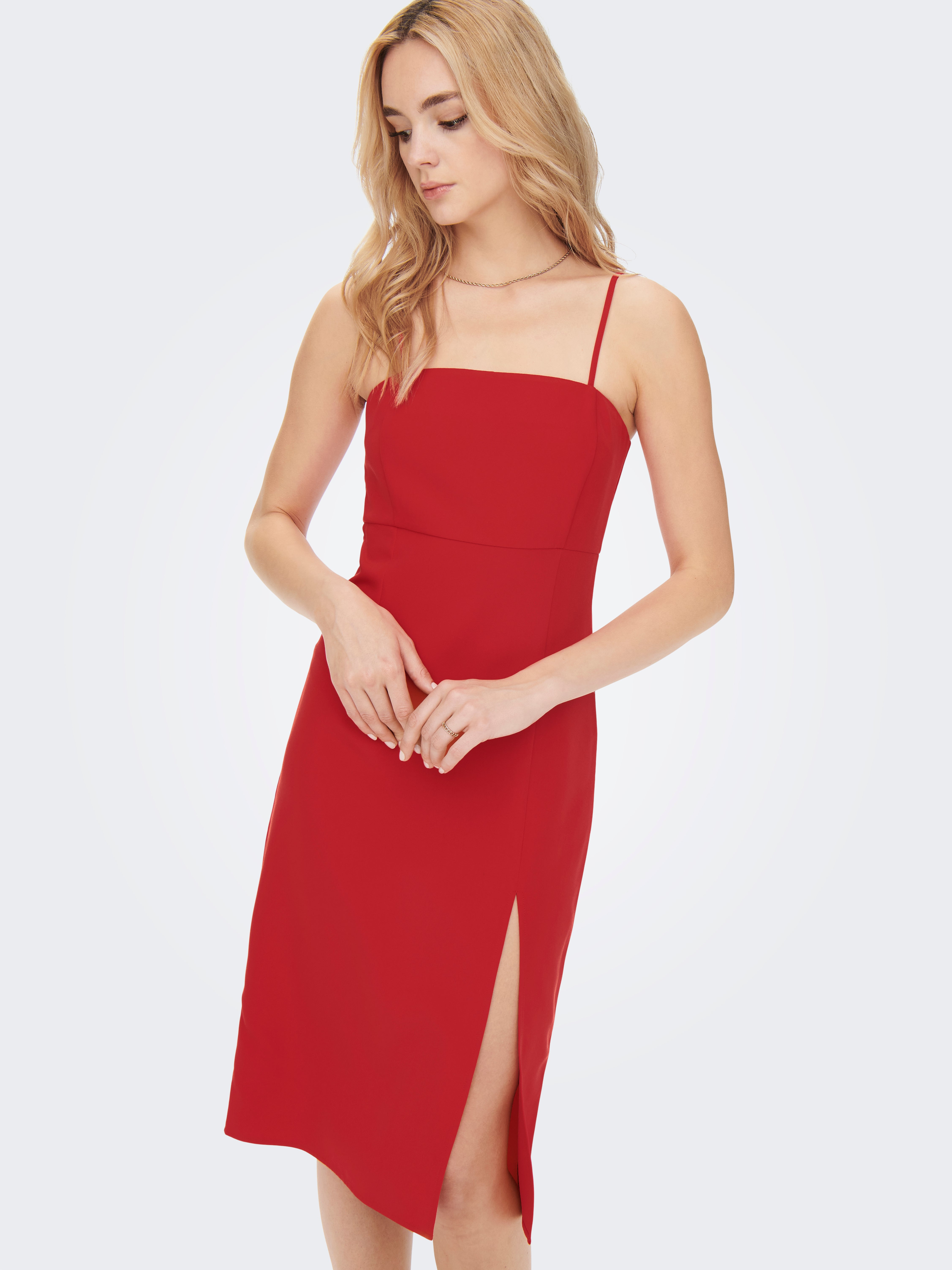 ONLTORI-ABBA Langes Kleid Mars Red