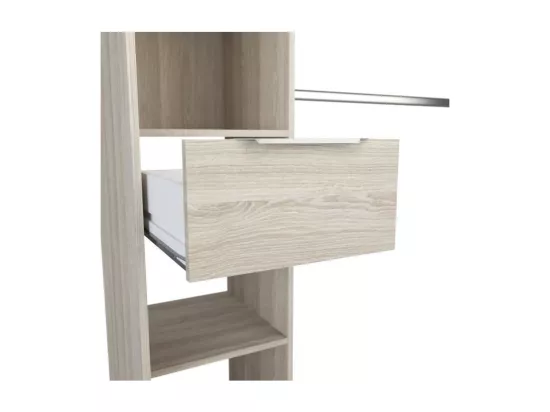 Kit placard 2 colonnes/2 penderies/2 tiroirs - Decor chene shannon - L 115 x P 50 x H 203 cm - DANA