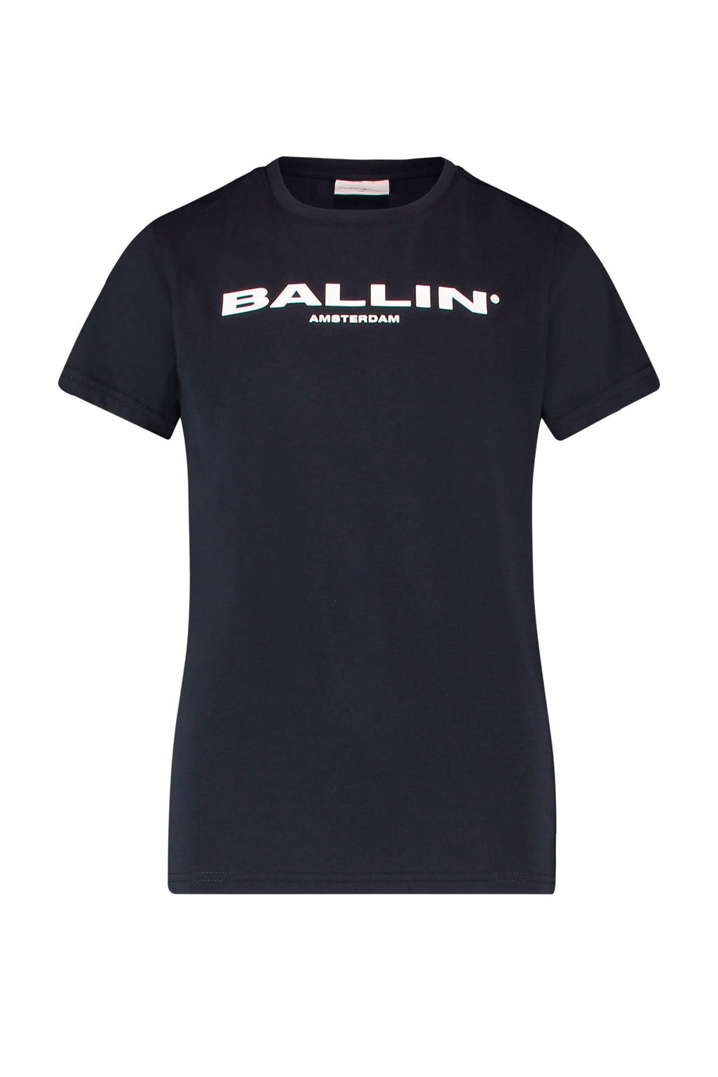 Ballin unisex T-shirt met tekst donkerblauw/wit