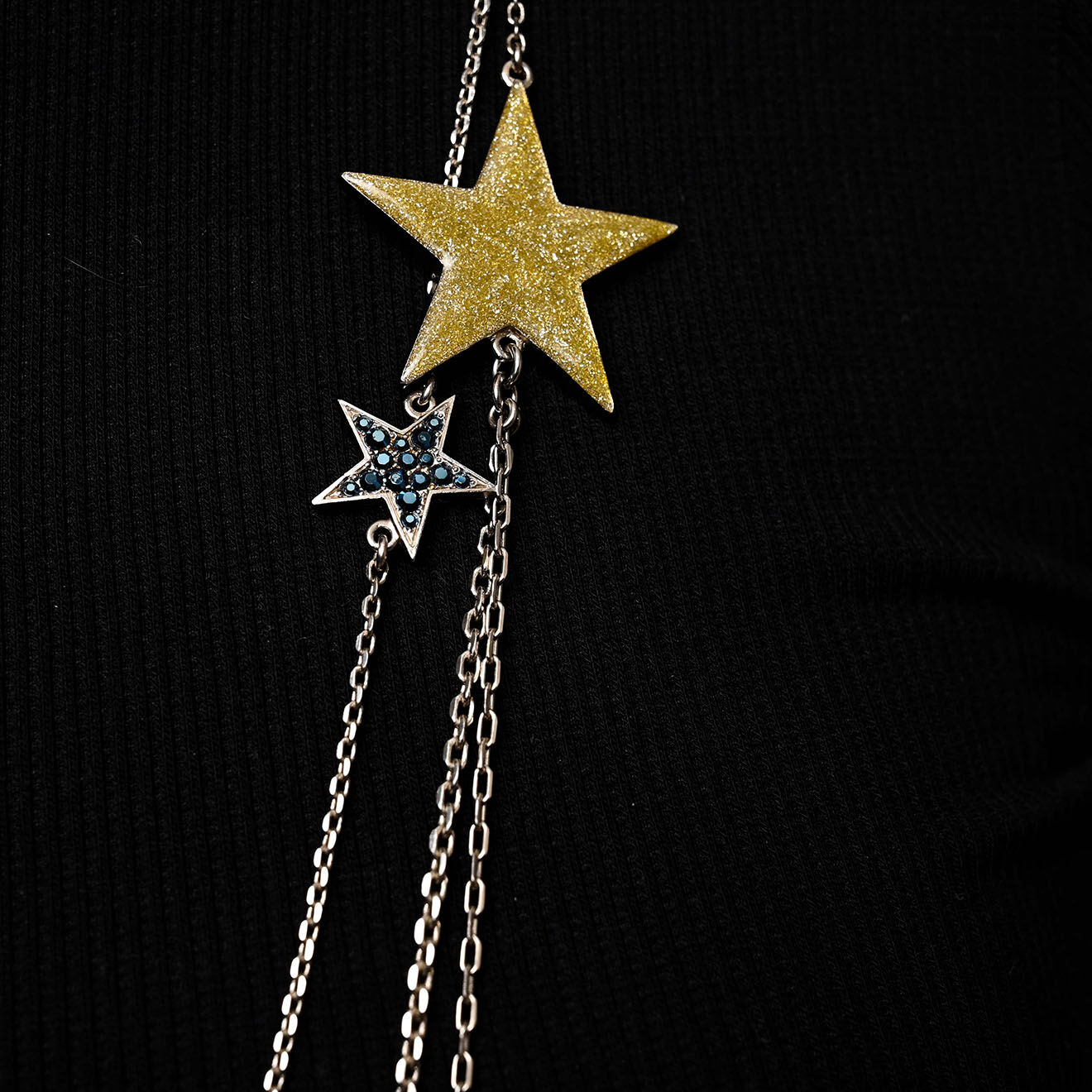 Chanel Collier en Toile & Strass argenté - Neuf sans étiquette