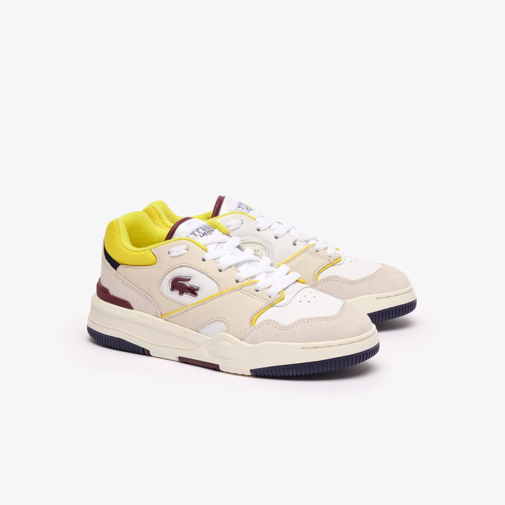 Damen-Sneaker Lineset aus Leder mit Kontrast-Schuhkragen Sneakers - Weiss - Lacoste - Damen