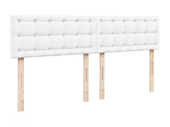 Sommier à lattes de lit avec matelas Blanc 180x200cm Similicuir