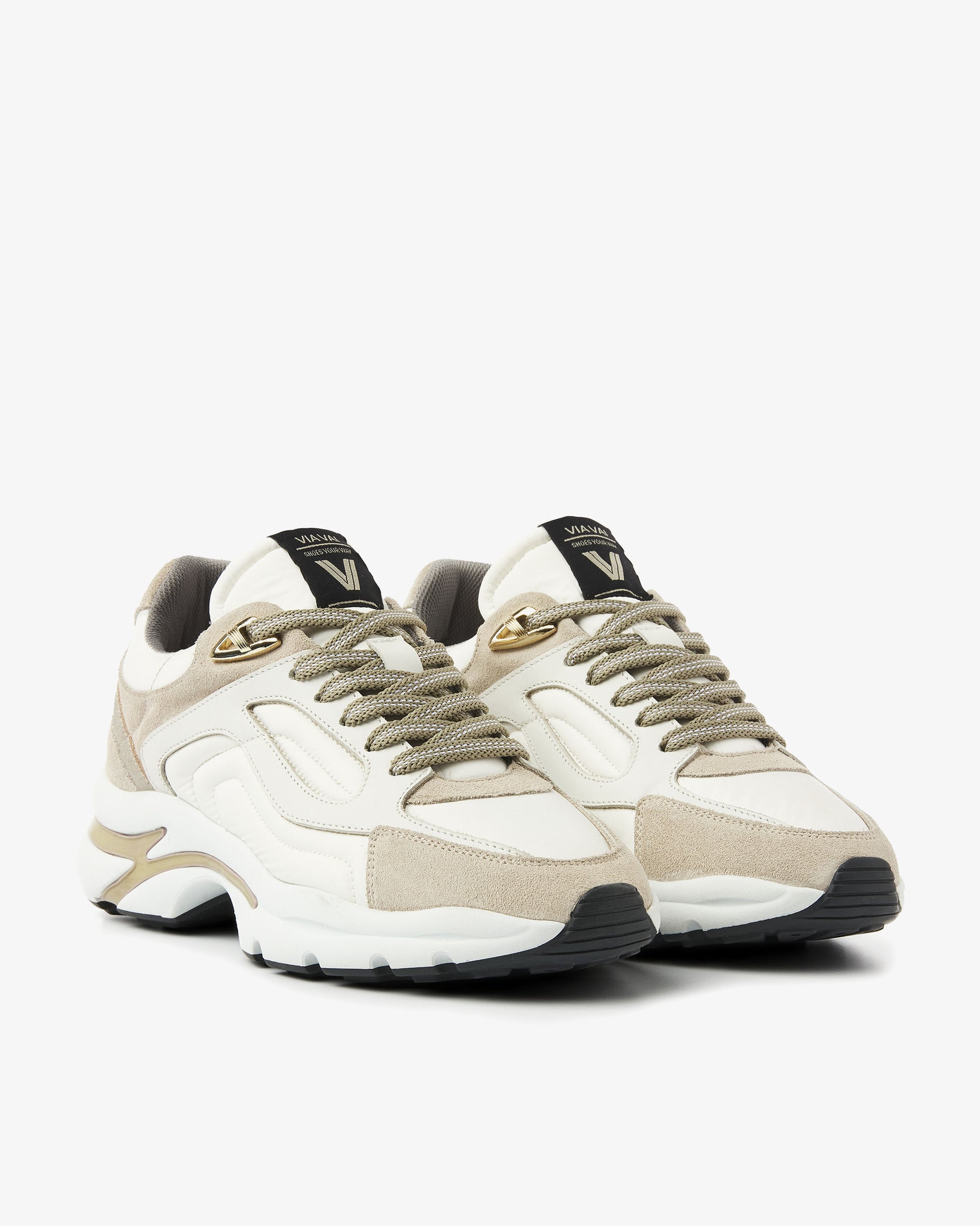 VIA VAI beige dames sneakers Vesper Macey