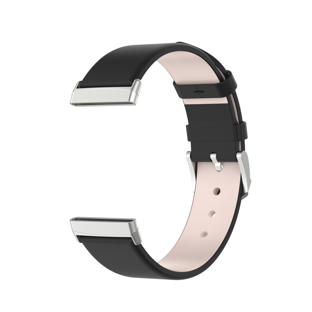 Fitbit Versa 3 / Sense 2 / Sense Leder Armband (Gelenkumfang 175-220mm) - Schwarz