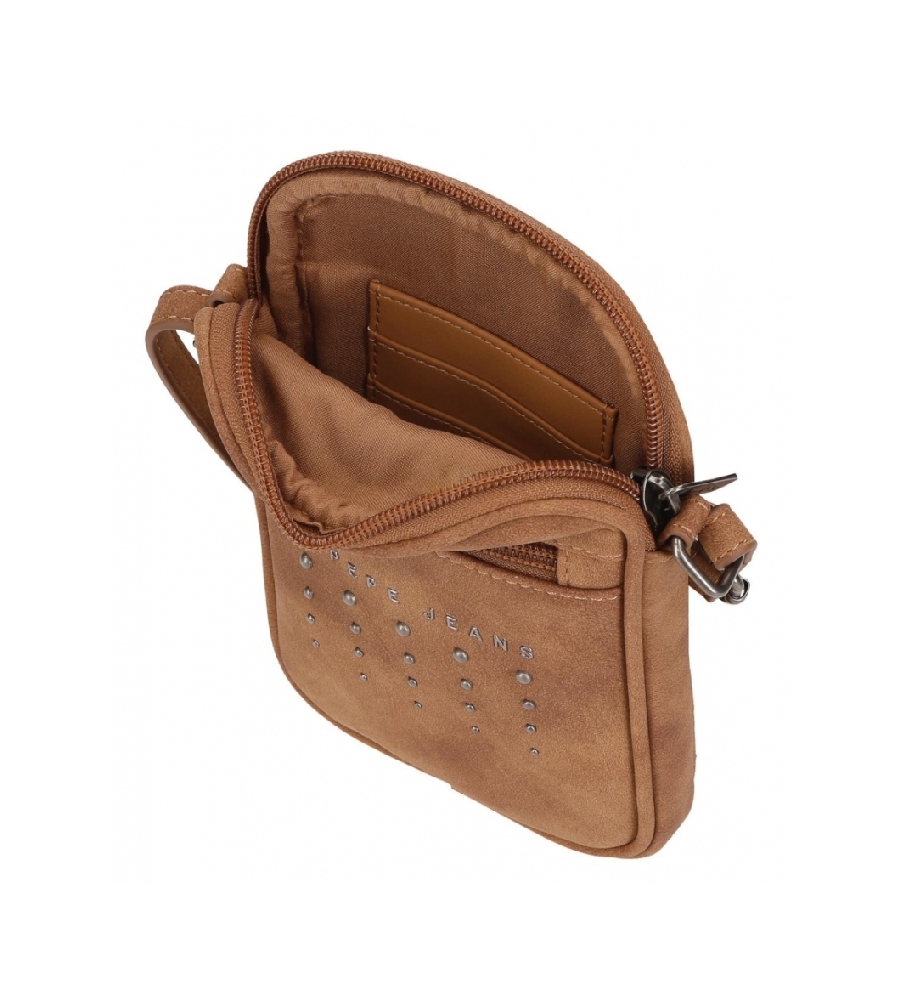 Bolsa transversal Pepe Jeans Holly marrom para celular