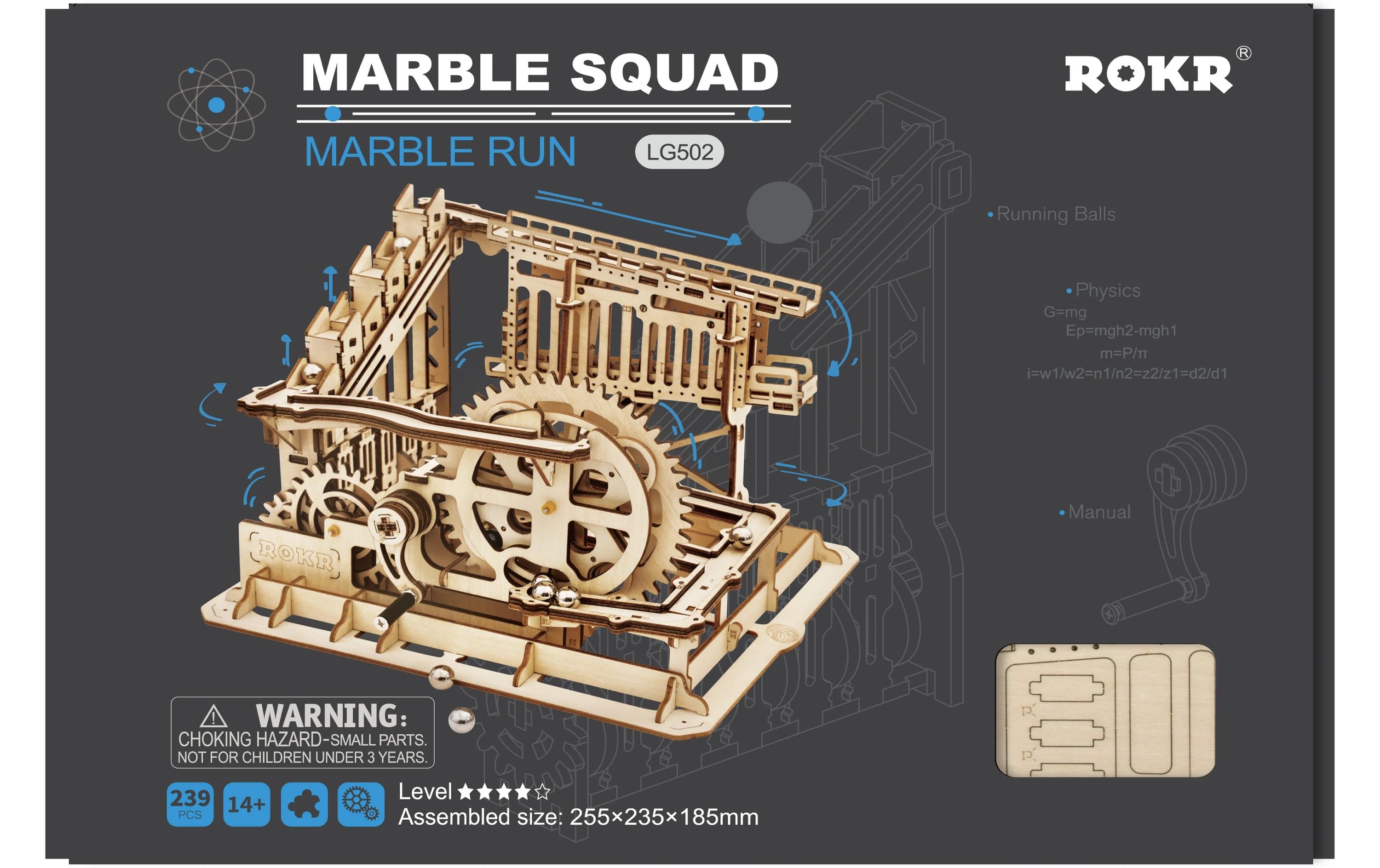Bausatz Marble Squad3D-Puzzle aus lasergeschnittenen Holzteilen