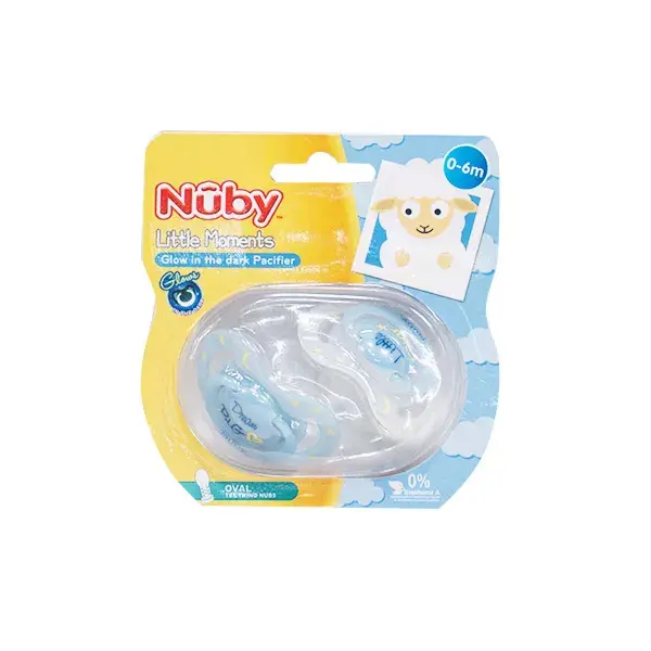 Pirulitos Nuby que brilham no escuro Little Moments Dream Big 0-6 meses - Pacote com 2 unidades