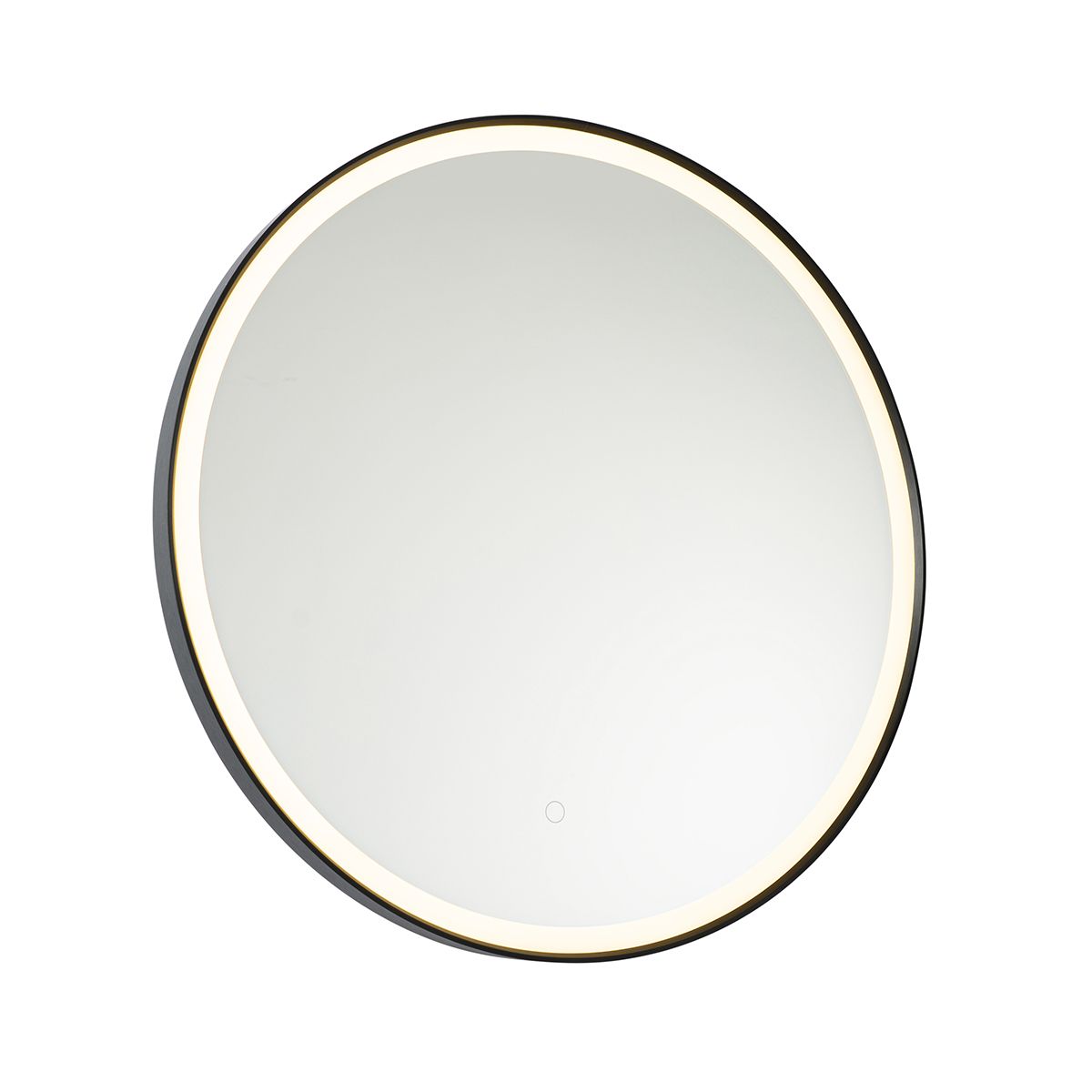 Badkamerspiegel zwart 70 cm incl. LED met touch dimmer - Miral
