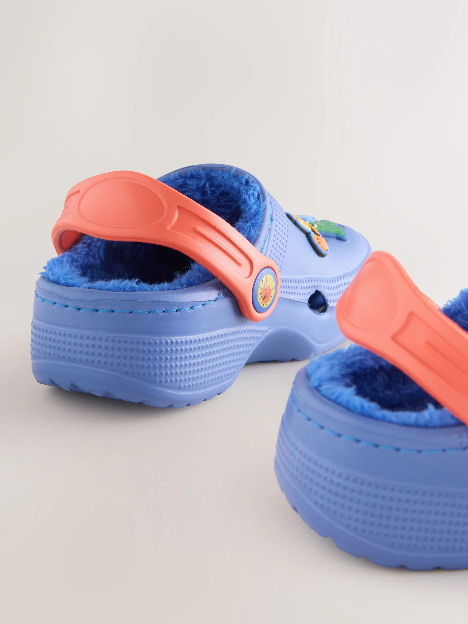 Blauw met figuurtjes - Warme gevoerde pantoffelklompen