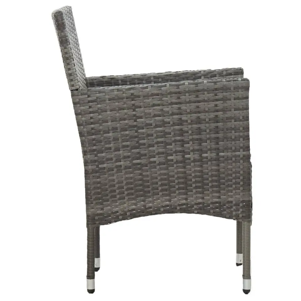 vidaXL - Bistroset - Grijs - Poly rattan