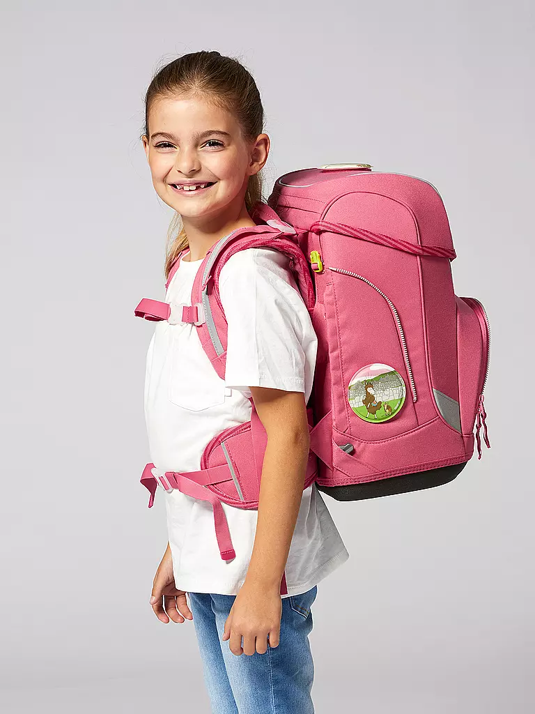 ERGOBAG Schultaschen Set 5tlg Cubo Lamas in Bärjamas rosa