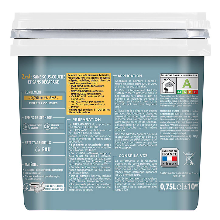 Peinture de rénovation multi-supports V33 Easy Reno fonte métallisé 0,75L