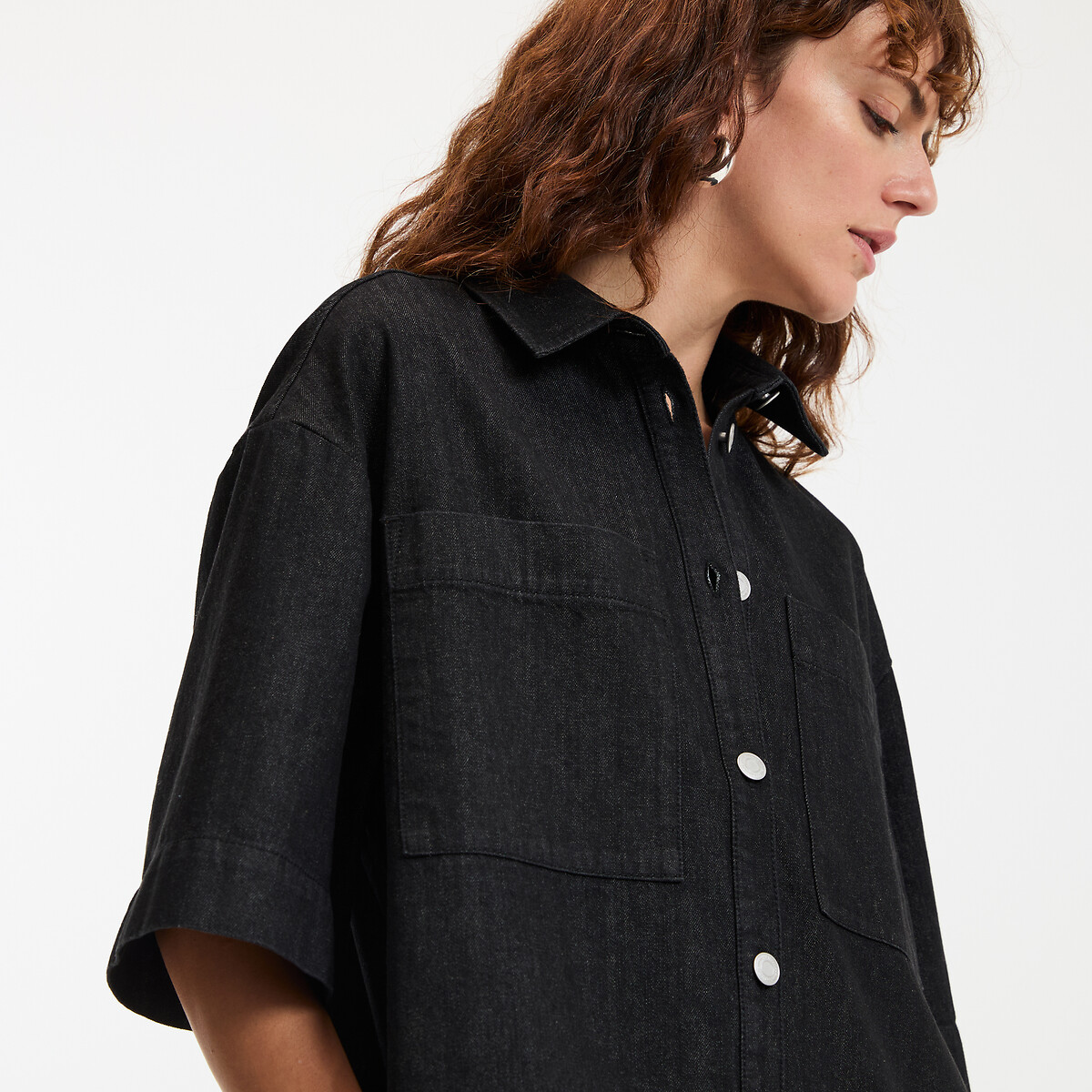 COLEÇÕES LA REDOUTE<br>Losvallende korte jurk em denim, Signature SARA