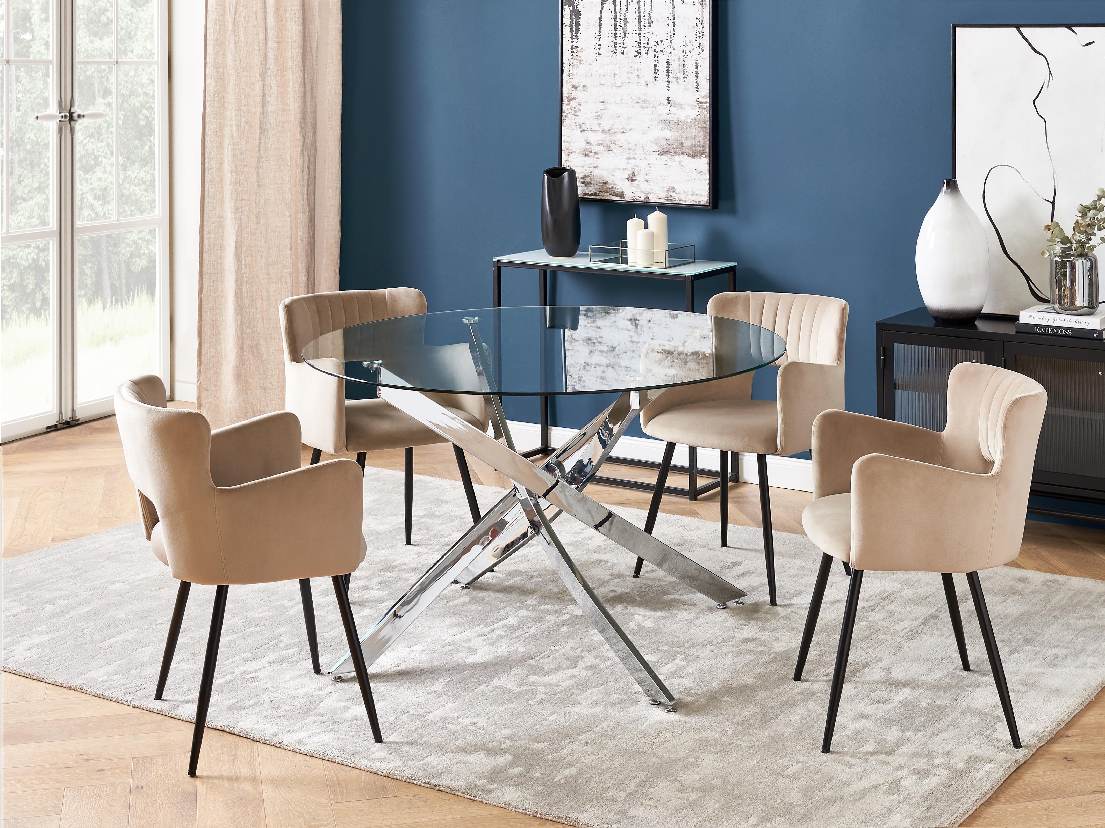 Eettafel MARAMO Zilver 120 cm Veiligheidsglas 120 cm