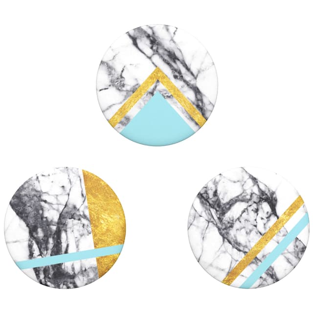 Popsockets PopMini 3-dobbelt greb til mobilenhed (white marble glam)