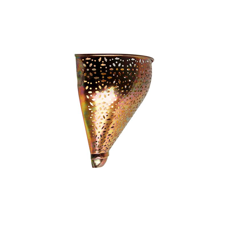 Oosterse wandlamp koper met patroon - Muraf