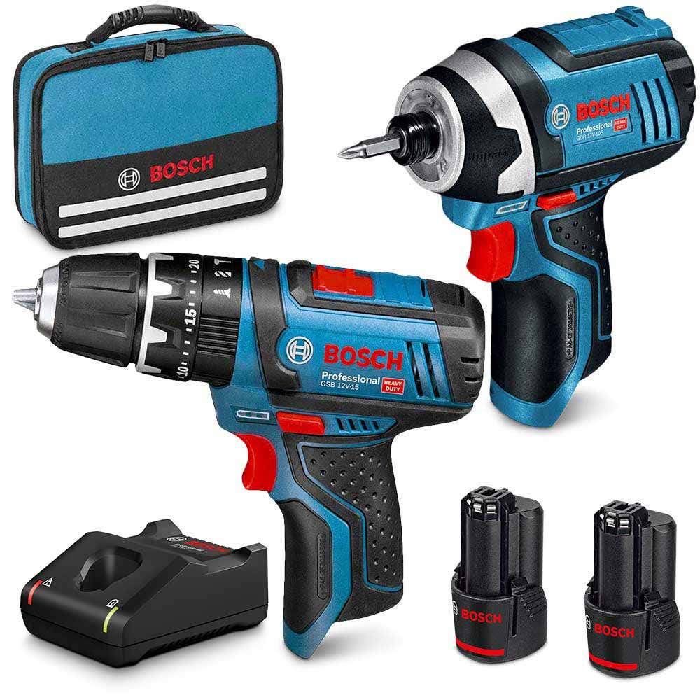 Kit combinado BOSCH 12V com 2 baterias de 2,0Ah (código 0615990L1H)