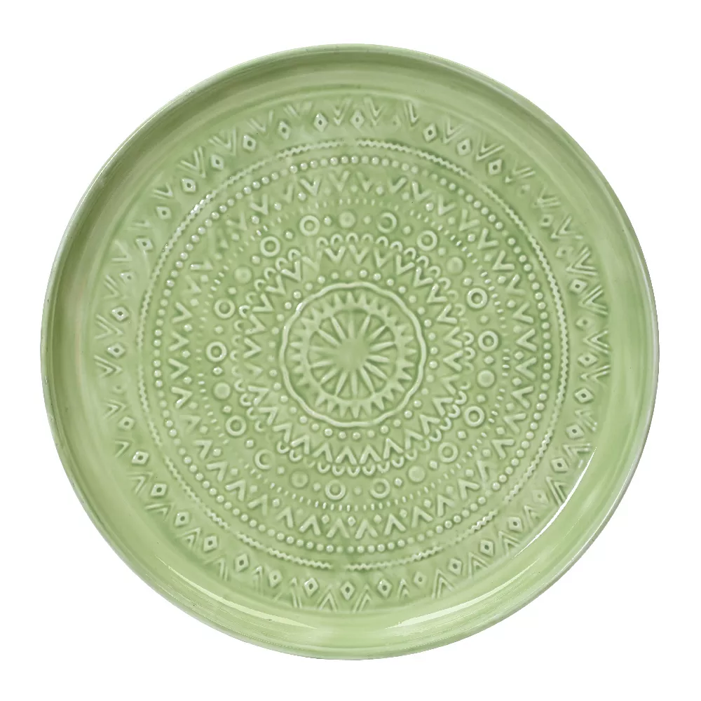 Table d'appoint ronde (H43 cm) Plateau émaillé Vert pomme