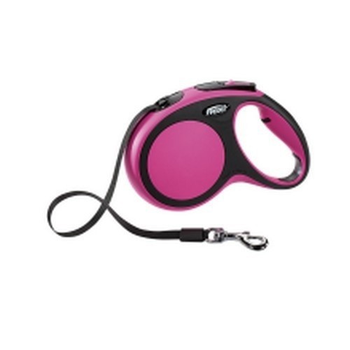 Guia extensível New Comfort de 5m para cães de porte médio, rosa.