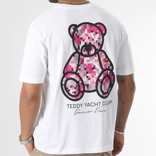 Tee Shirt Oversize Large Damier Paris Pink Blanc