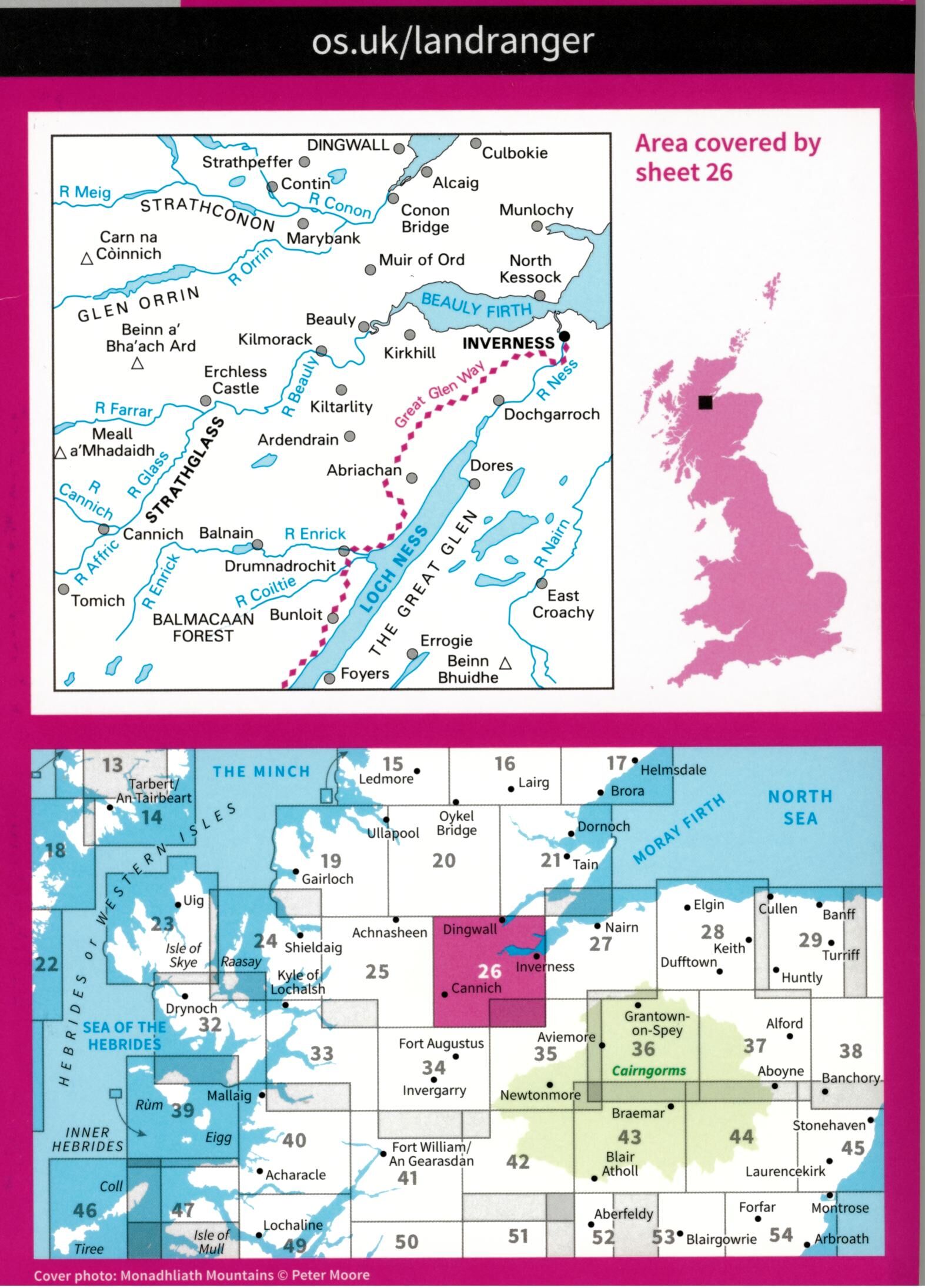 ORDNANCE SURVEY - 26 GB INVERNESS LOCH NESS 1 50 000