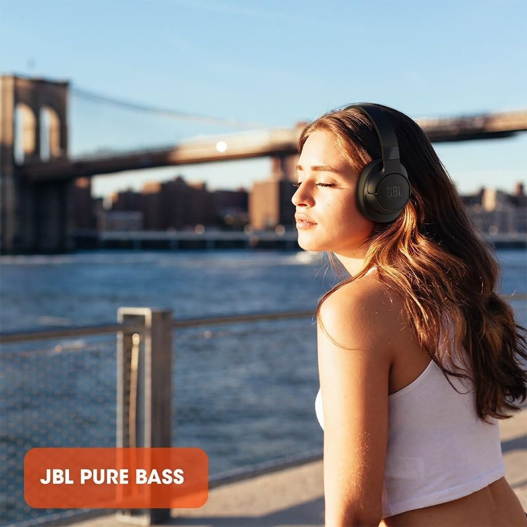 Tune 760NC ANC Bluetooth Kopfhörer On-Ear Headset Pure Bass Sound   Active Noise Cancelling (JBLT760NCBLK) - Schwarz