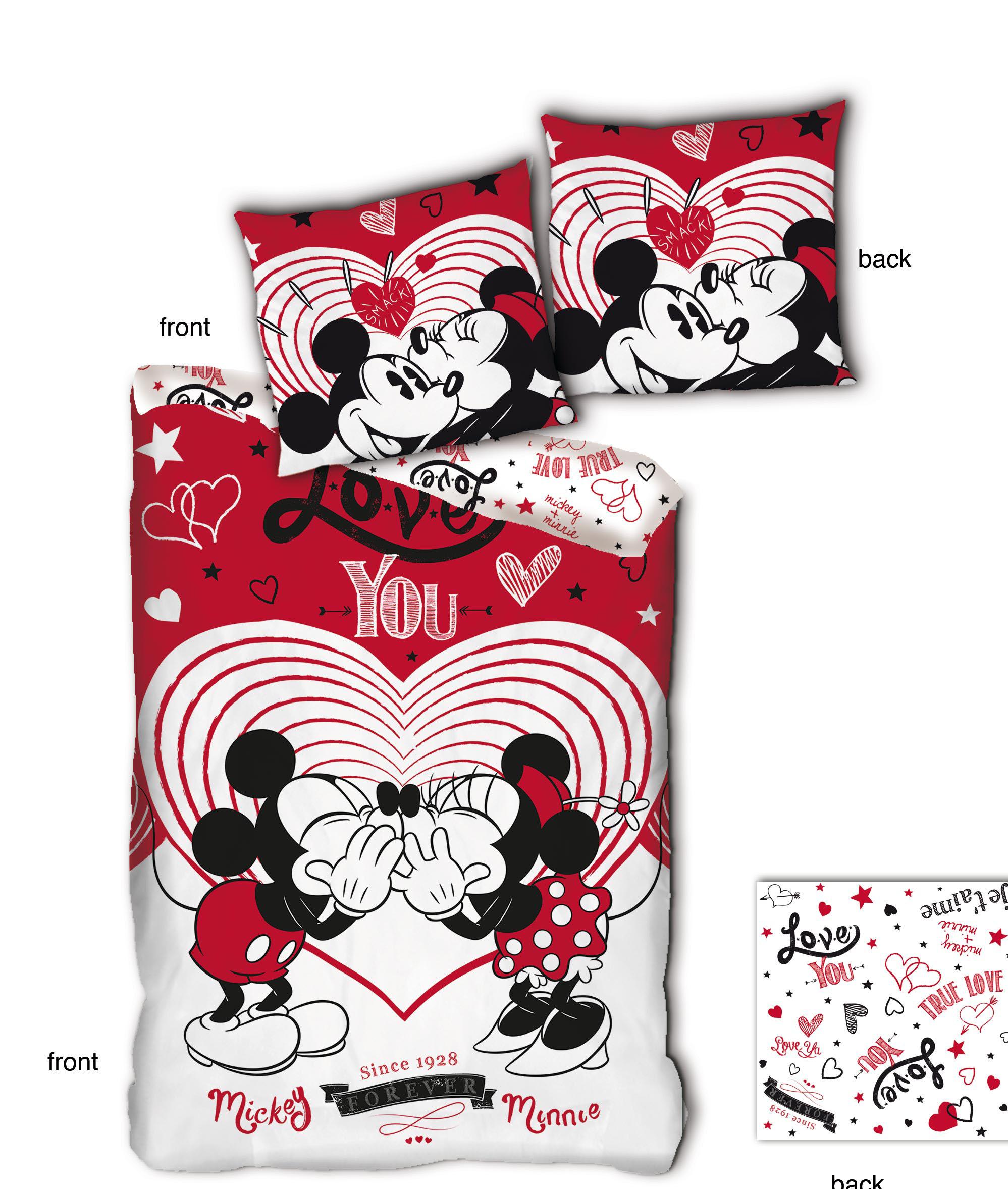 PARURE 140X200CM MICKEY MINNIE COEUR