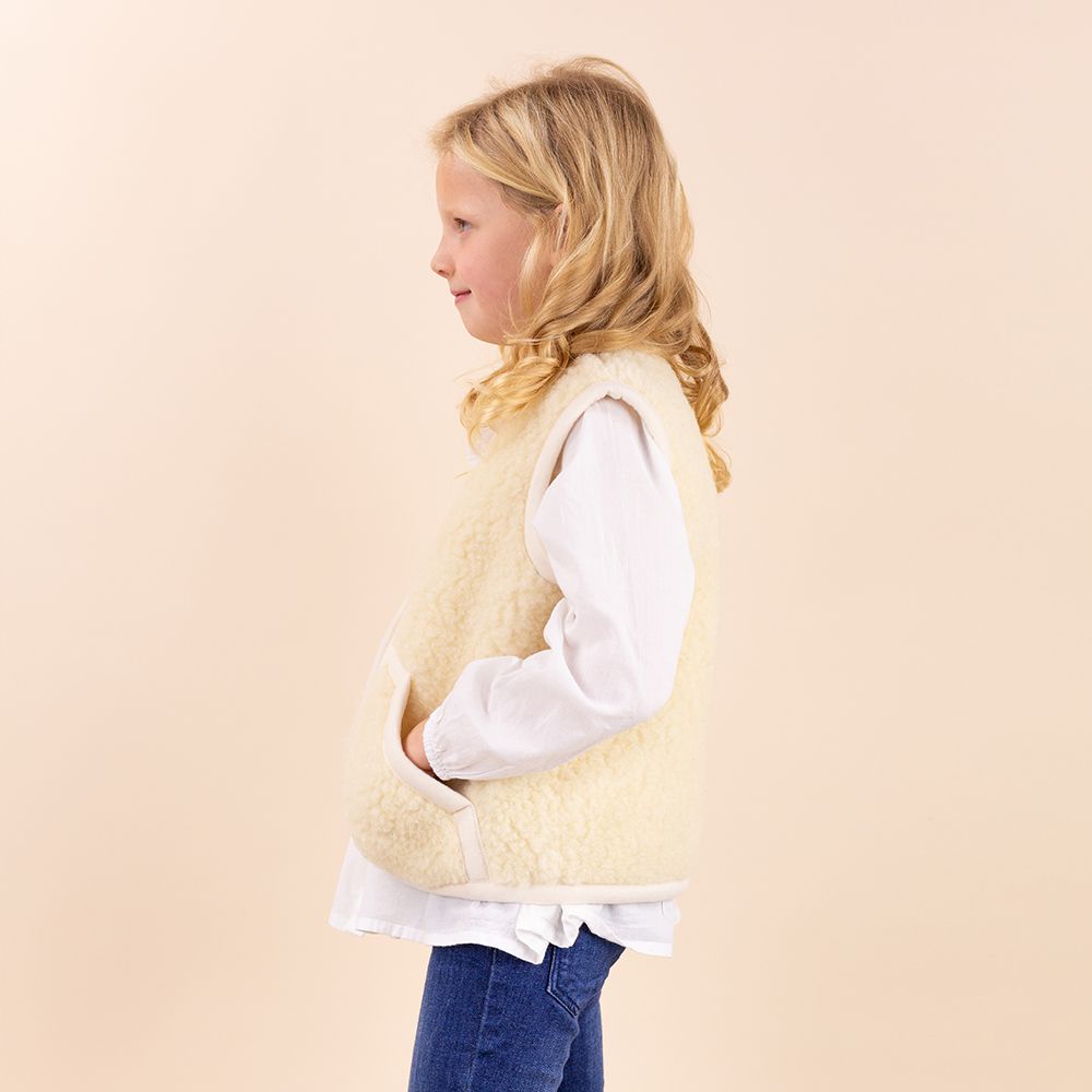 Moonrise kids wollen vestje met rits beige