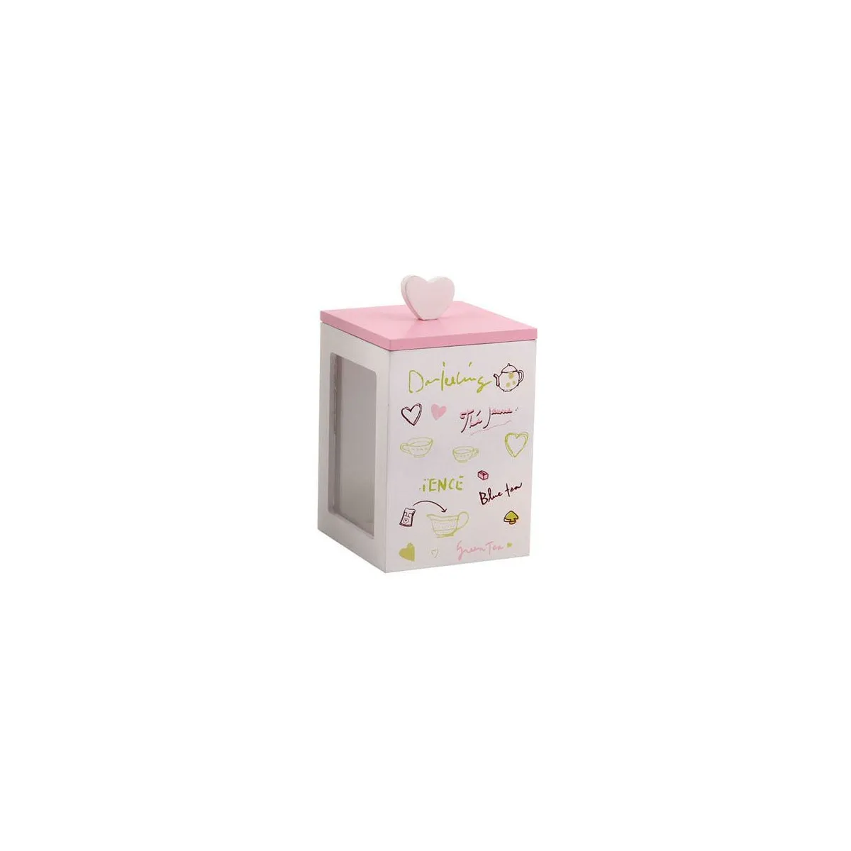 AUBRY GASPARD Boîte à thé en bois rose et blanc
