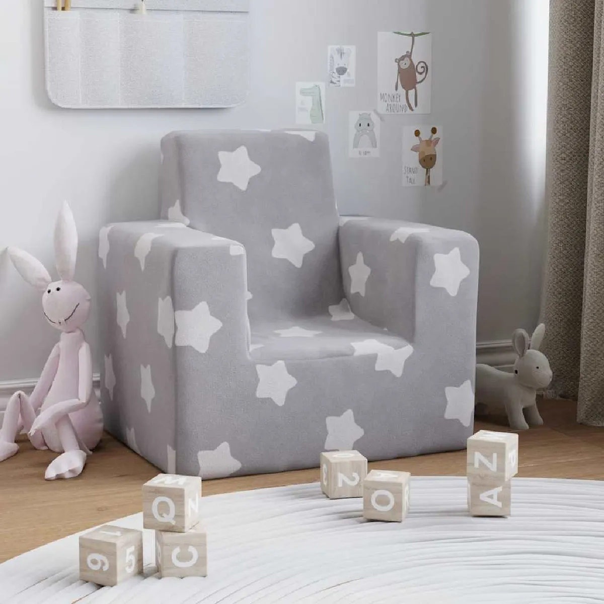 vidaXL Canapé enfant - Gris clair