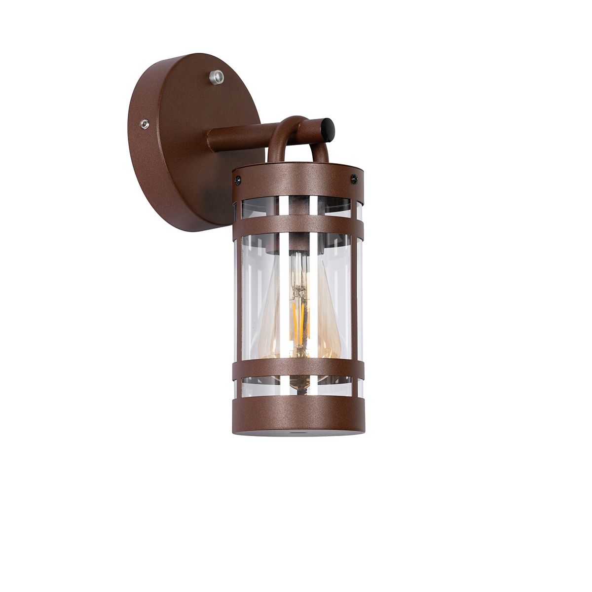 Buiten wandlamp roestbruin IP44 met schemersensor - Ruben