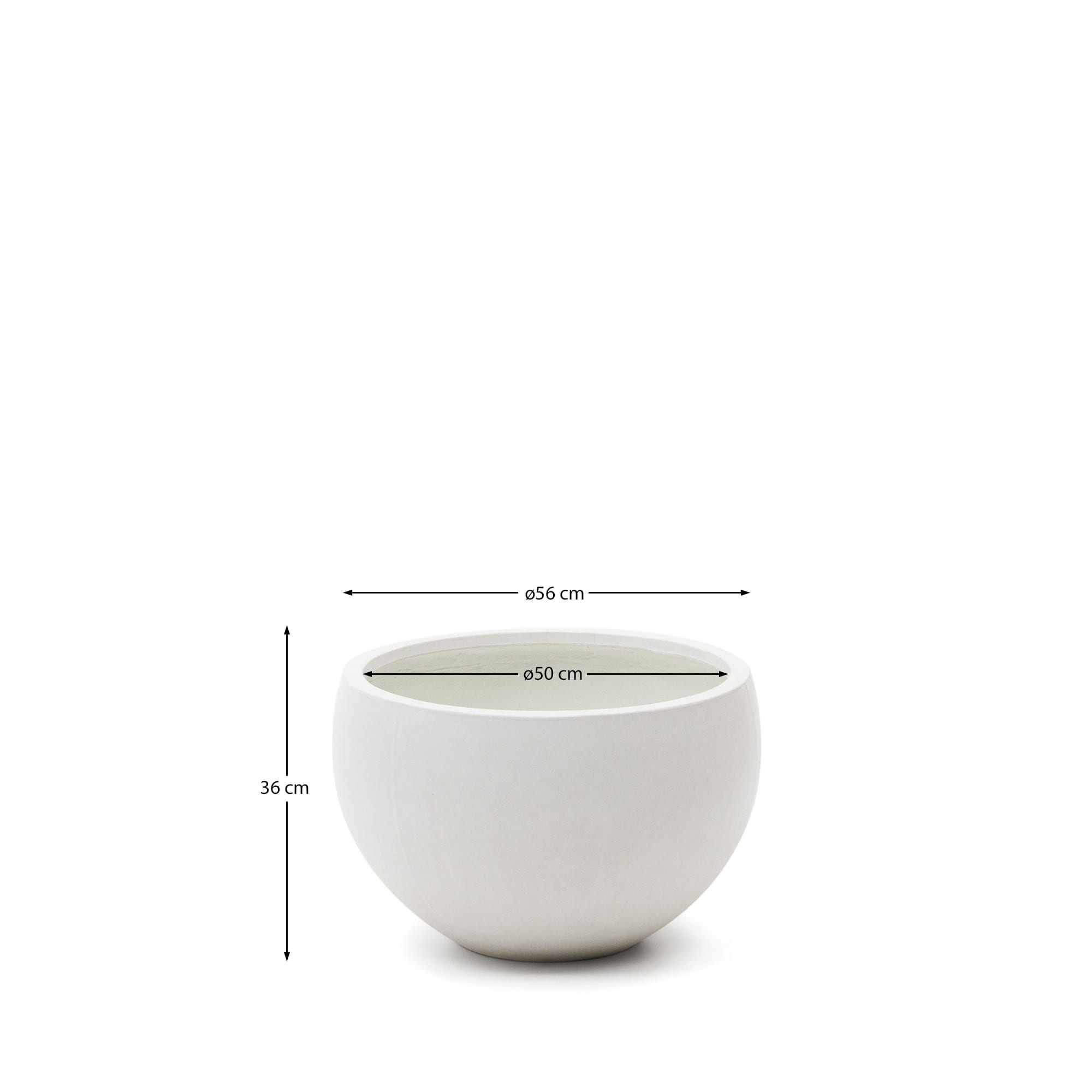 Kave Home - Grau Bloempot van wit cement Ã 56 cm