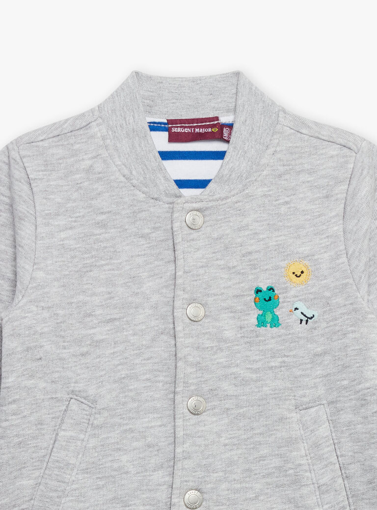 Gilet gris chiné en molleton