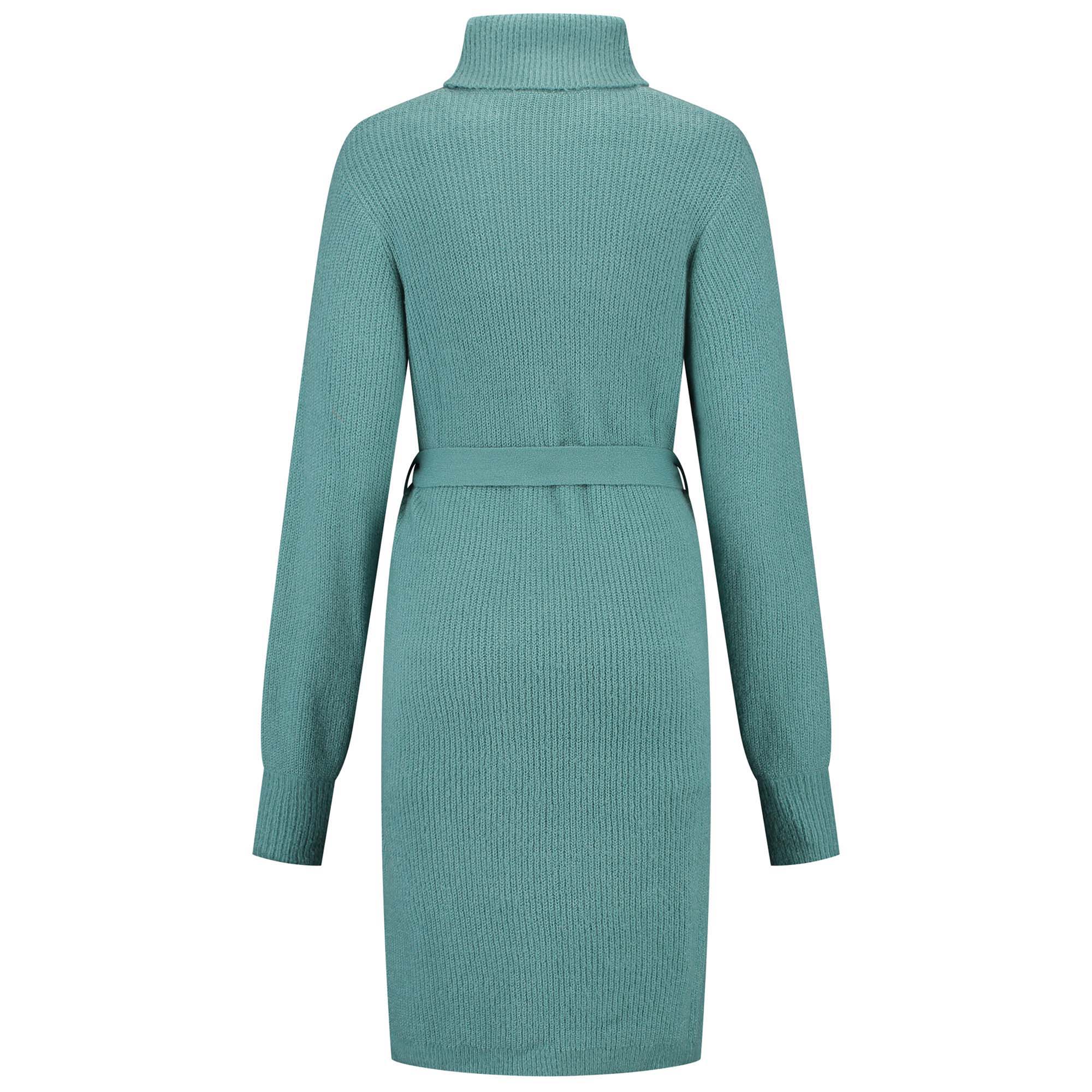 Prénatal zwangerschapsjurk lange mouwen effen turquoise