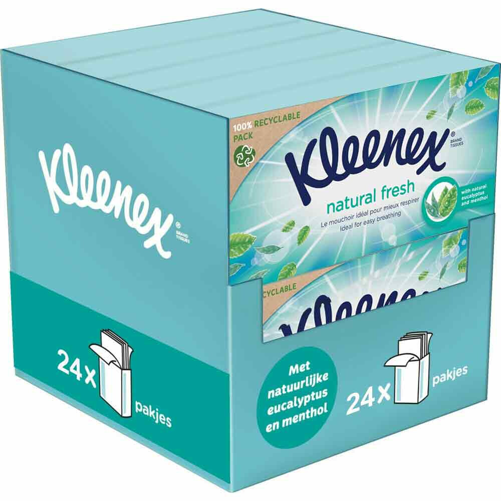 24x Kleenex Balsam Menthol Tissues64 stuks