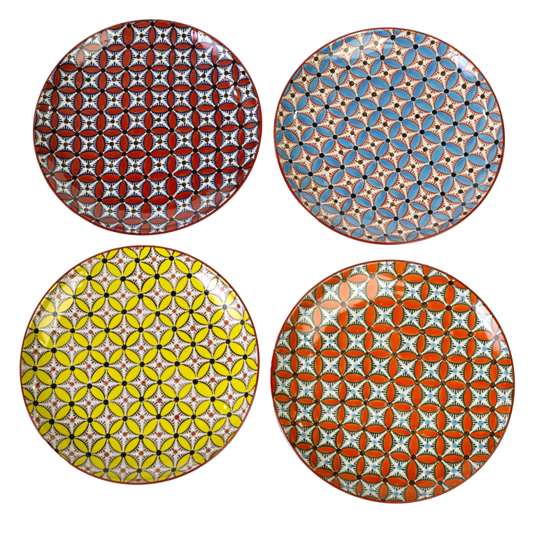 POLSPOTTEN Hippy dinerbord Ø27 set van 4
