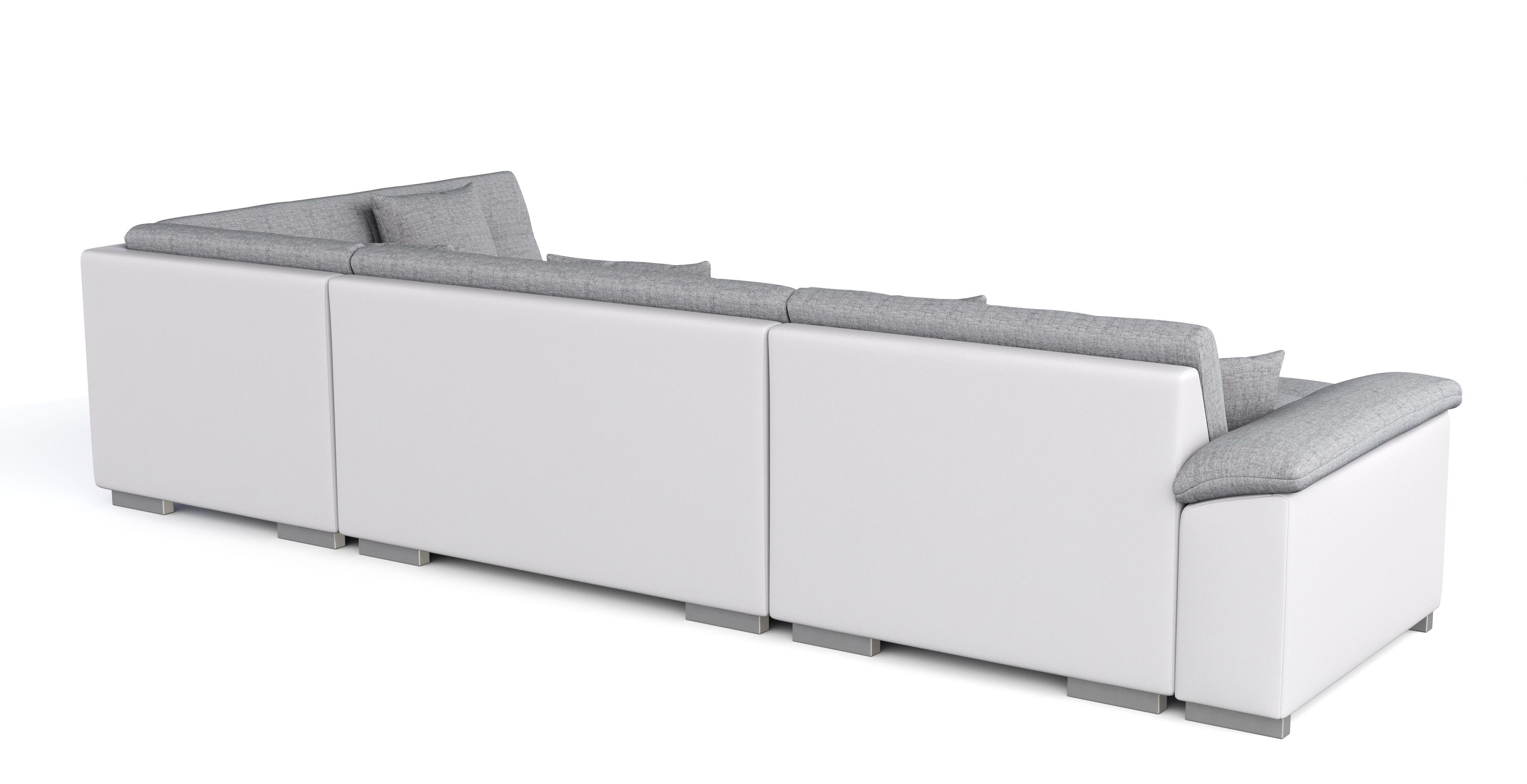 Ecksofa ARIA links grau/weiss