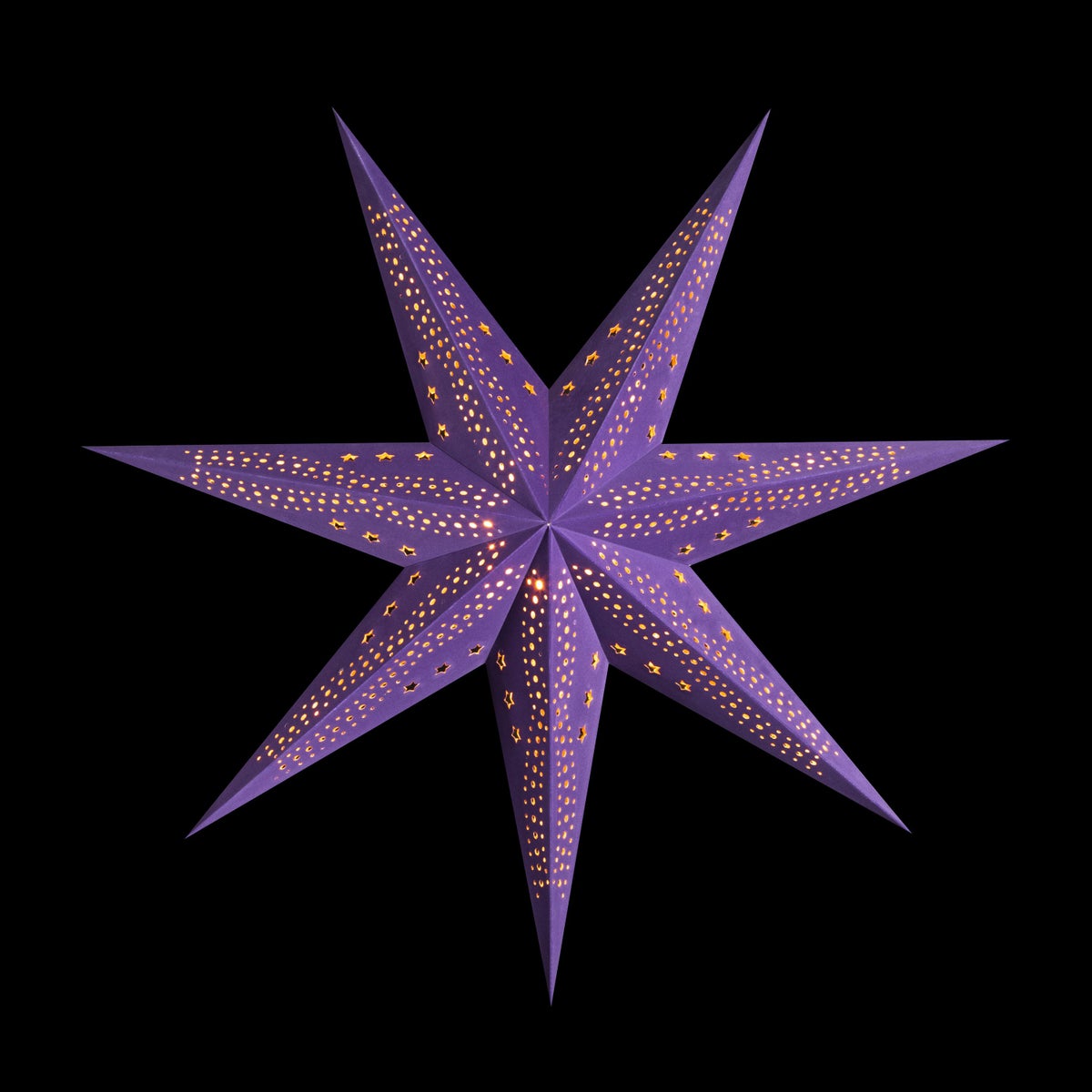 Sterntaler Decoratieve Ster | Papieren Kerstster | Fluweel | Gevouwen Ster | 75cm | Binnen | Gloeilamp | Stekker