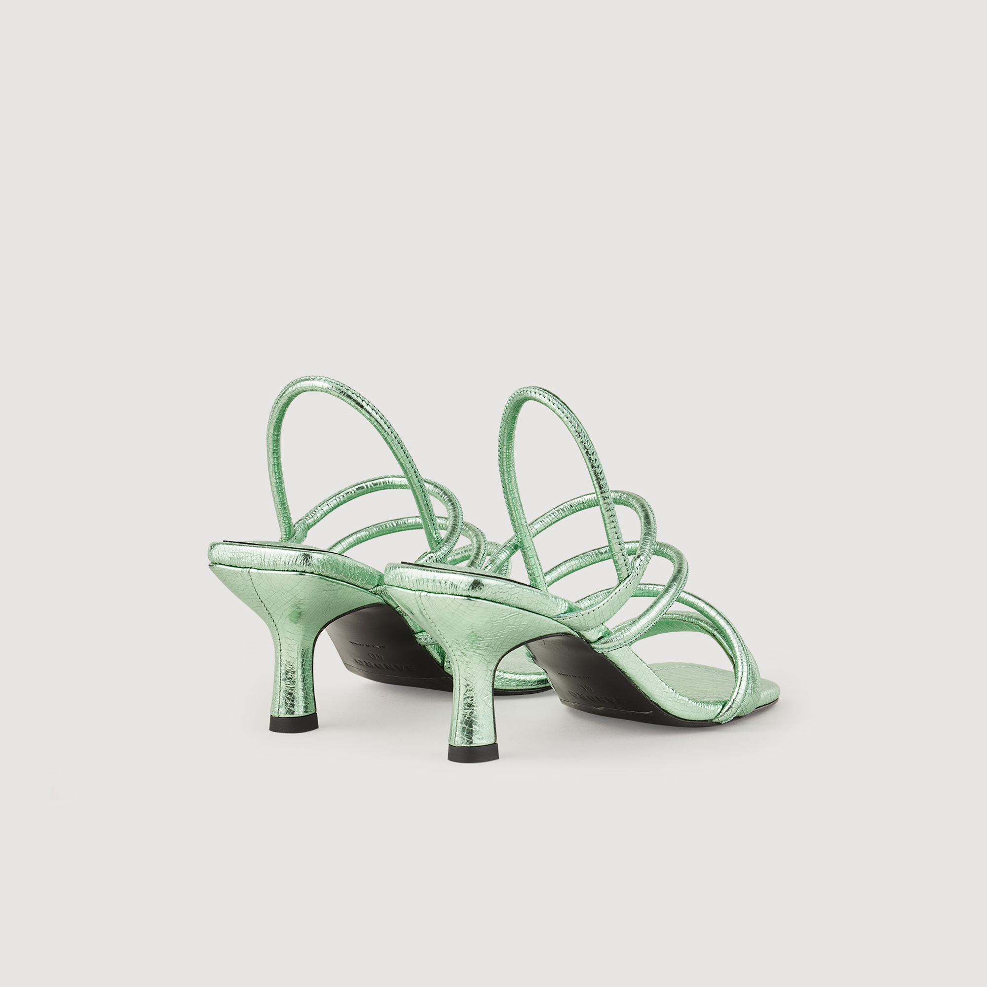 Sandales en cuir metallise